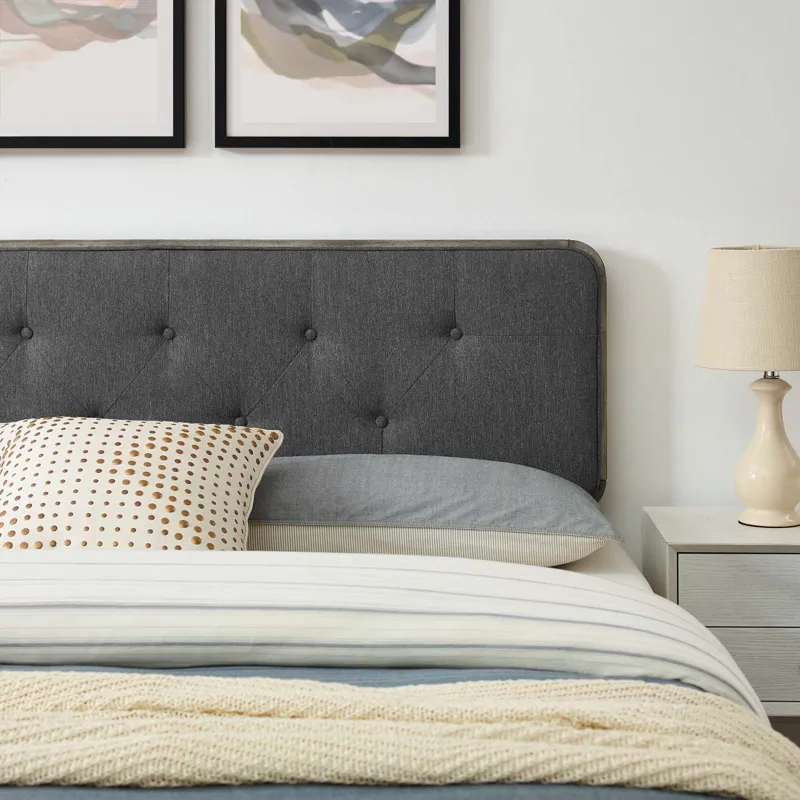 Bridgette King Wood Platform Bed With Splayed Legs
