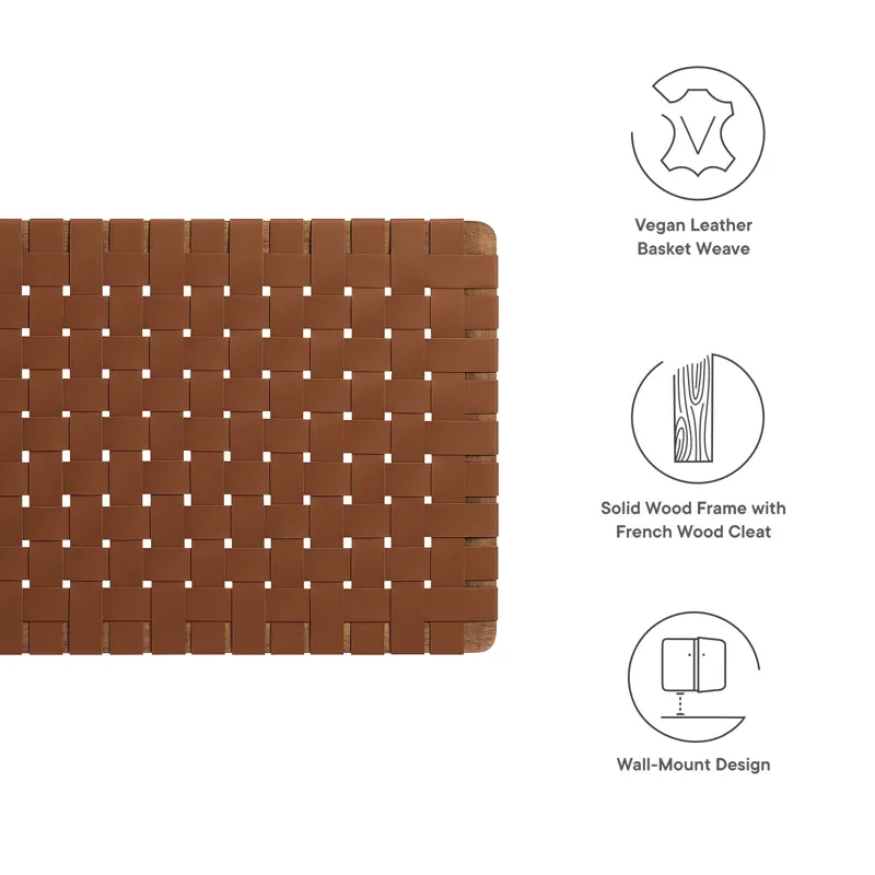Sparta Weave Wall-Mount Twin Vegan Leather Headboard
