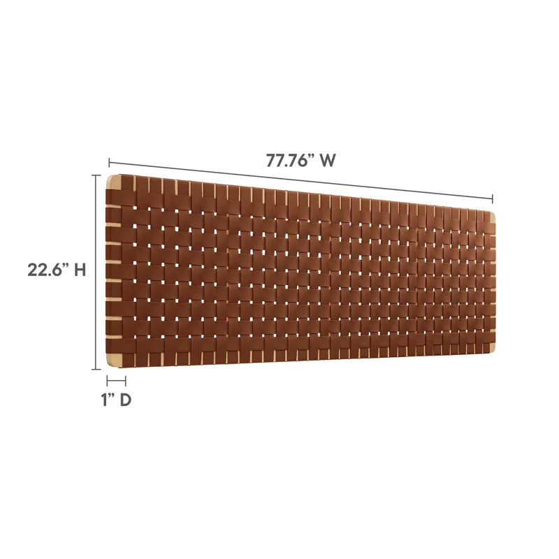 Sparta Weave Wall-Mount King Vegan Leather Headboard