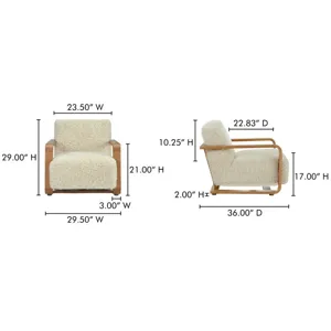 Eckersley Lounge Chair Cream Faux Fur