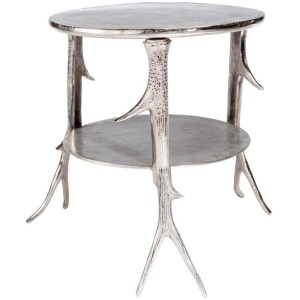 Sprig Table With Shelf Silver
