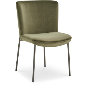 Early Dining Chair Faux Green Mohair - Set Of Two