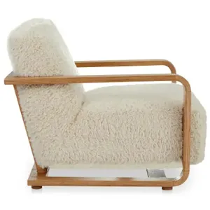 Eckersley Lounge Chair Cream Faux Fur