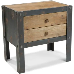 Bolt Side Table W/2 Drawers Natural
