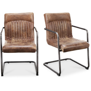 Ansel Arm Chair Light Brown - Set of 2