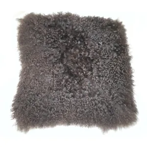 Lamb Fur Pillow Brown