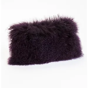 Lamb Fur Pillow Rect. Purple