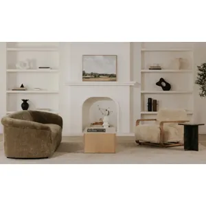 Eckersley Lounge Chair Cream Faux Fur