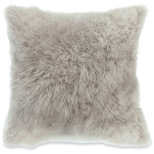 Cashmere Fur Pillow - Light Grey