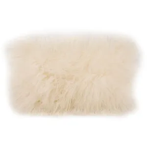 Lamb Fur Pillow Rect. Cream