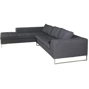 Sulla Sectional Left Charcoal Fabric