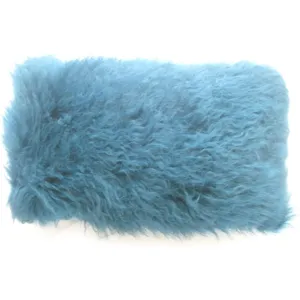 Lamb Fur Pillow Rect. Blue