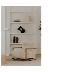 Eckersley Lounge Chair Cream Faux Fur