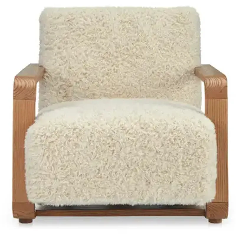Eckersley Lounge Chair Cream Faux Fur
