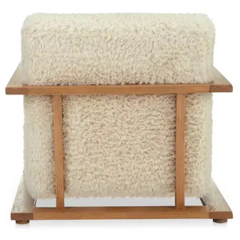 Eckersley Lounge Chair Cream Faux Fur