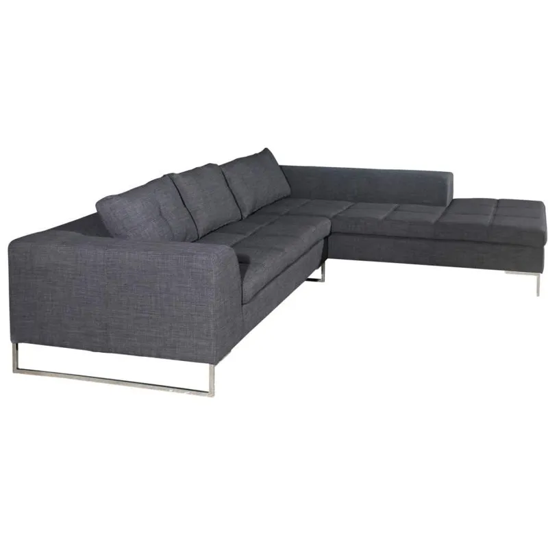 Sulla Sectional Right Charcoal Fabric
