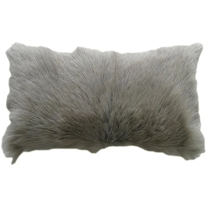 Goat Fur Bolster Light Grey