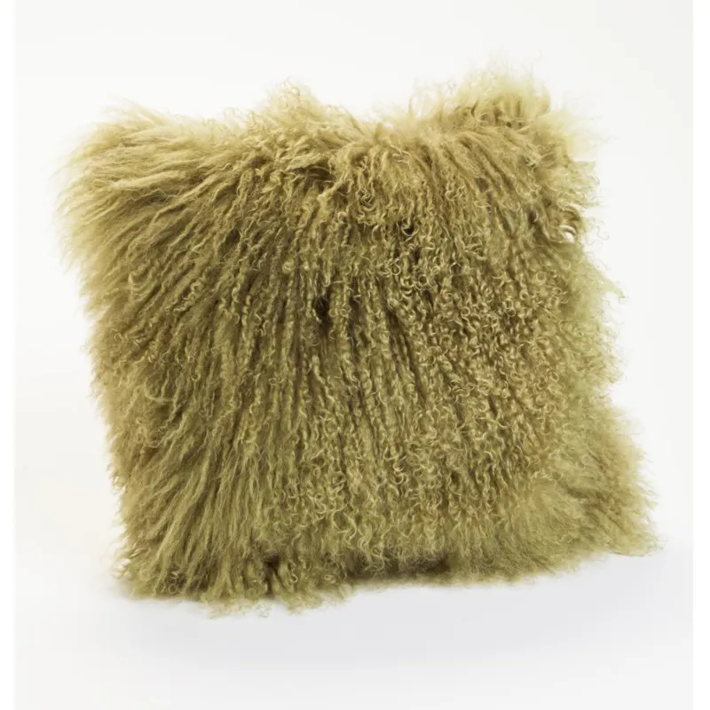Lamb Fur Pillow Green