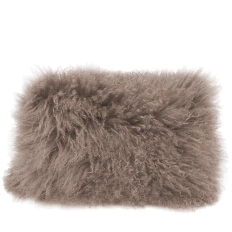 Lamb Fur Pillow Rect. Grey