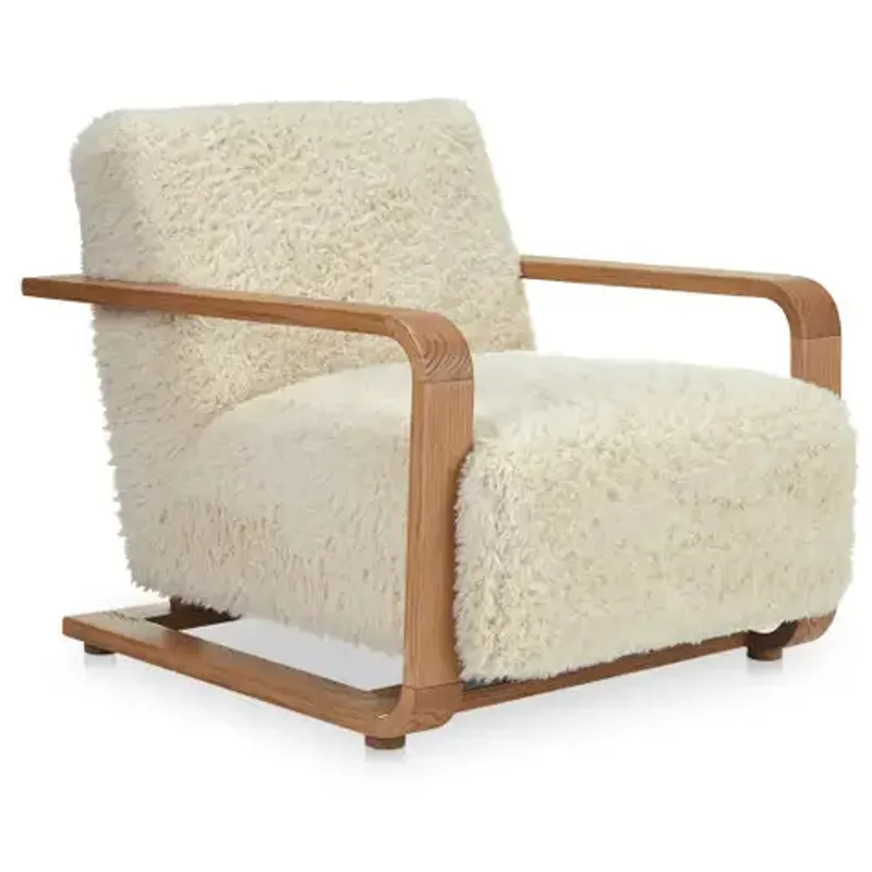 Eckersley Lounge Chair Cream Faux Fur