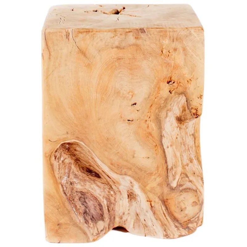 Natural Teak Wood End Table