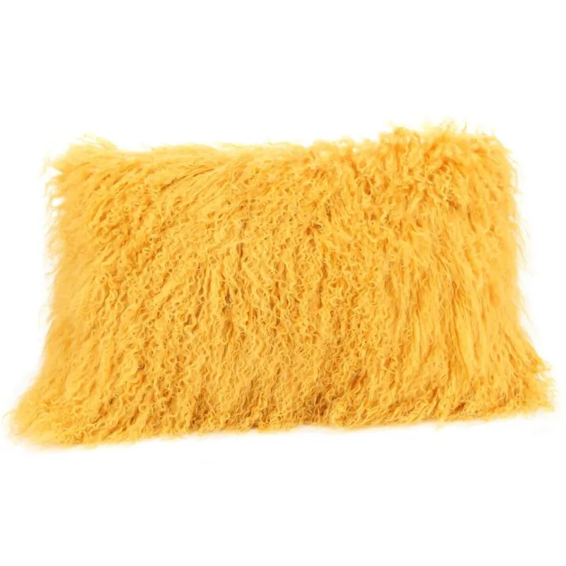 Lamb Fur Pillow Rect. Gold