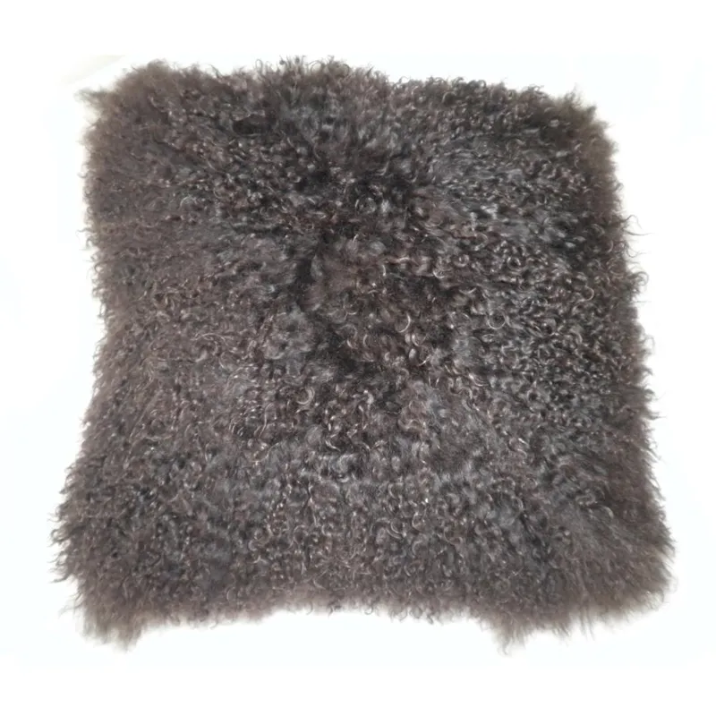 Lamb Fur Pillow Brown