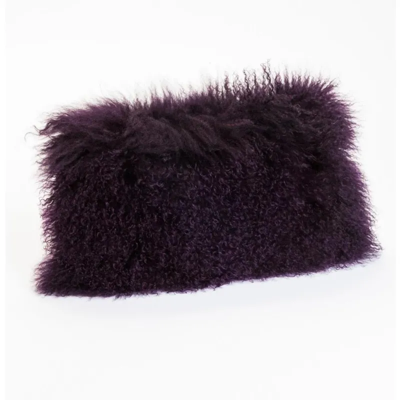Lamb Fur Pillow Rect. Purple