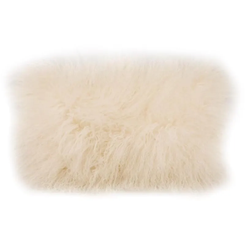 Lamb Fur Pillow Rect. Cream
