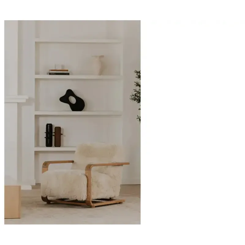 Eckersley Lounge Chair Cream Faux Fur