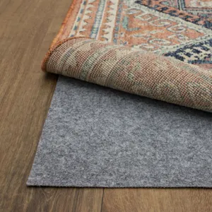 Dual Surface Thin Lock Rug Pad Grey Angle