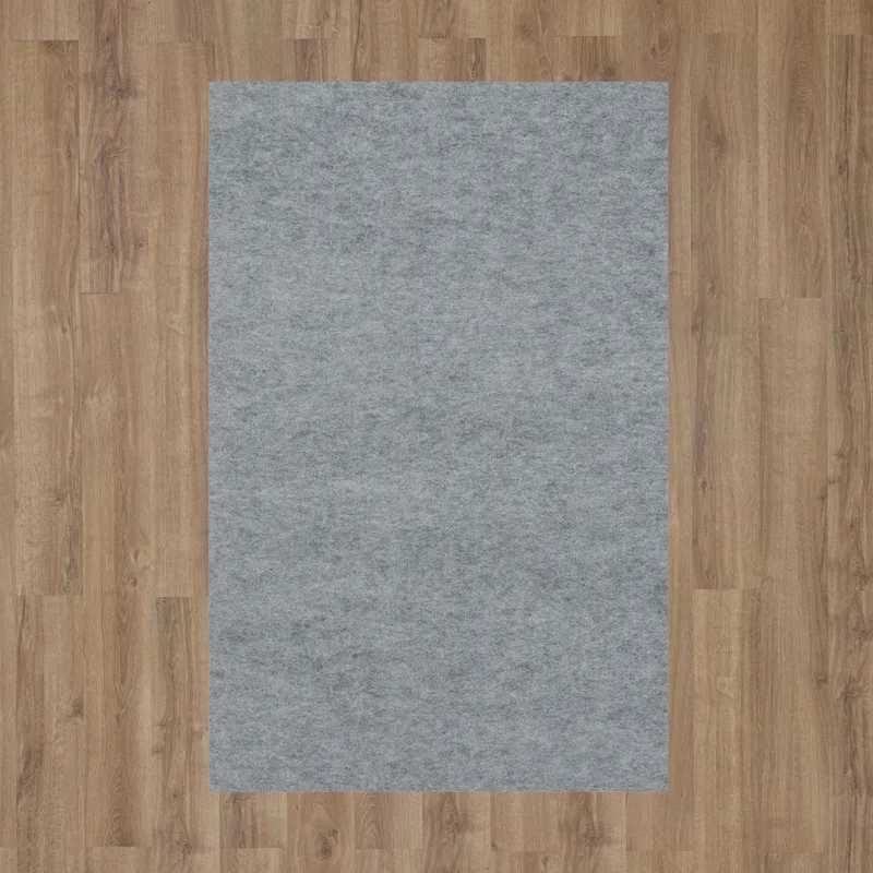 Dual Surface Thin Lock Rug Pad Grey Floor