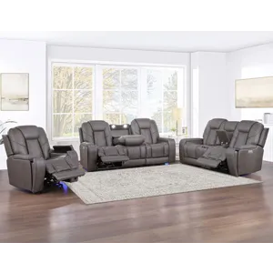 Daniel Triple Power Leather Theatre Recliner