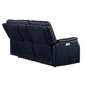 Valencia Dual-Power Leatherette Reclining Console Loveseat