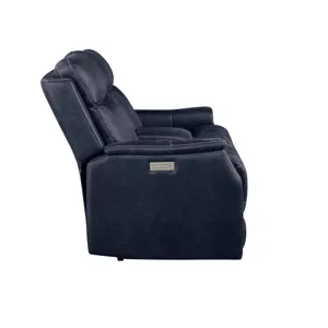 Valencia Dual-Power Leatherette Reclining Console Loveseat