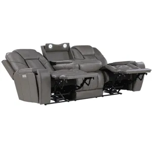 Daniel Triple Power Leather Theater Sofa