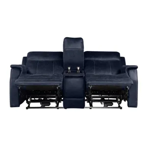 Valencia Dual-Power Leatherette Reclining Console Loveseat