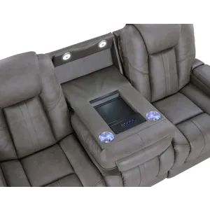 Daniel Triple Power Leather Theater Sofa