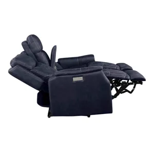 Valencia Dual-Power Leatherette Reclining Console Loveseat