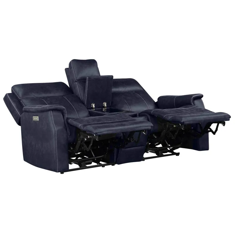 Valencia Dual-Power Leatherette Reclining Console Loveseat