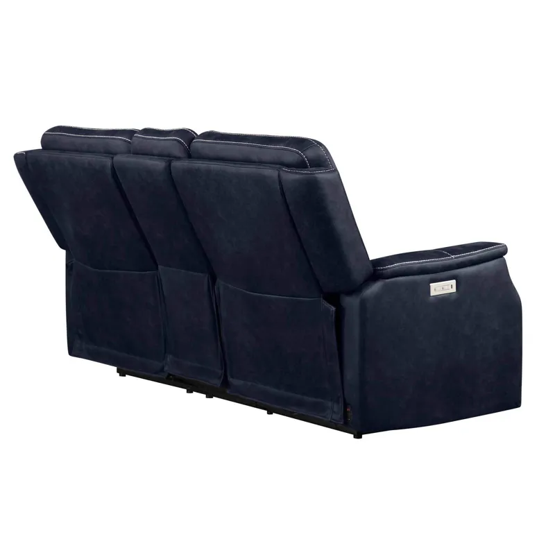 Valencia Dual-Power Leatherette Reclining Console Loveseat