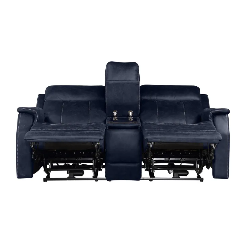 Valencia Dual-Power Leatherette Reclining Console Loveseat