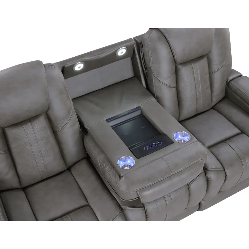 Daniel Triple Power Leather Theater Sofa