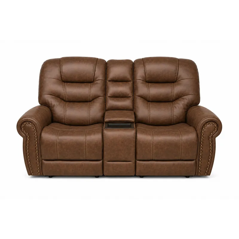 Dakota Triple Power Reclining Console Loveseat