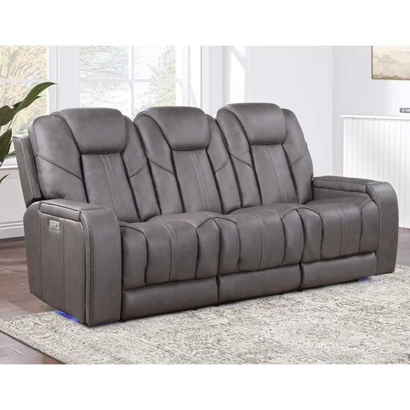 Daniel Triple Power Leather Theater Sofa