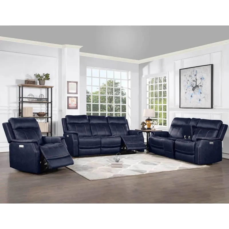 Valencia Dual-Power Leatherette Reclining Console Loveseat