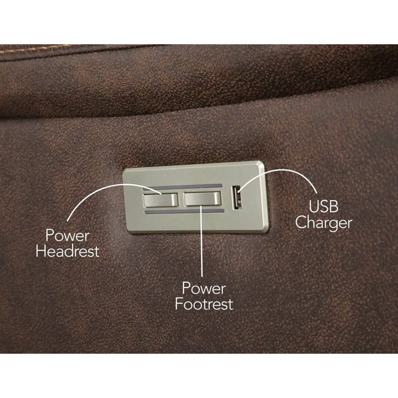 Valencia Dual-Power Leatherette Reclining Console Loveseat