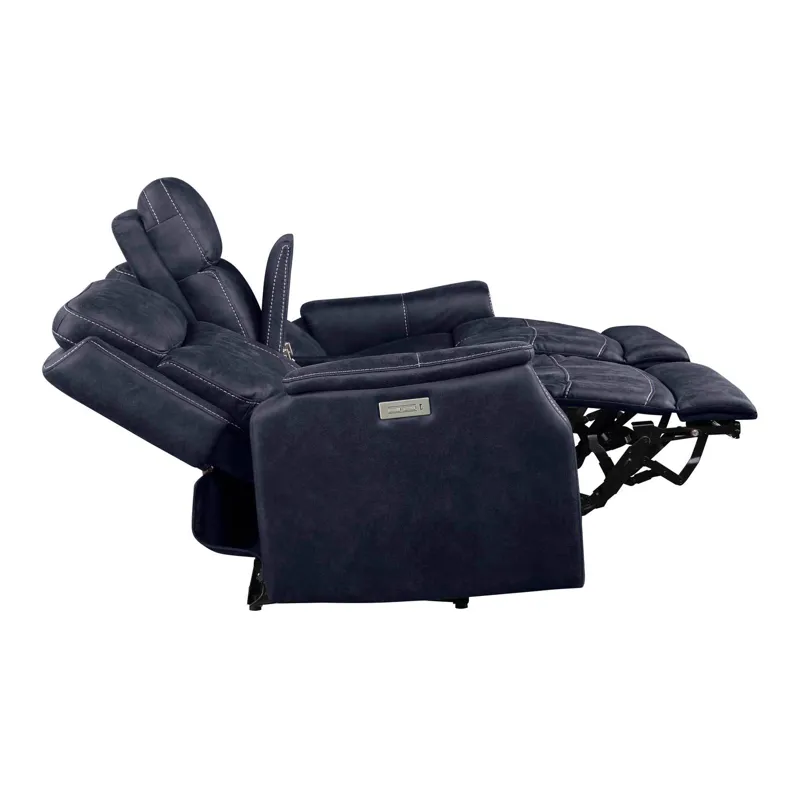 Valencia Dual-Power Leatherette Reclining Console Loveseat