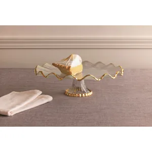 Gold Edge Ruffle Cake Stand