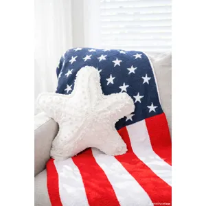 Americana Flag Chenille Throw